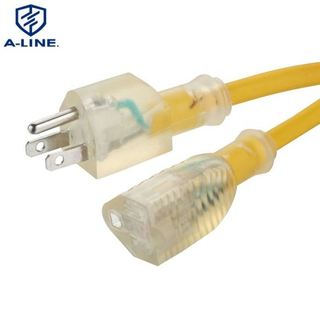  Cordon d'extension d'alimentation ca 16A 125V, fabrication professionnelle d'int&eacute;rieur, Transparent et robuste, 3 broches