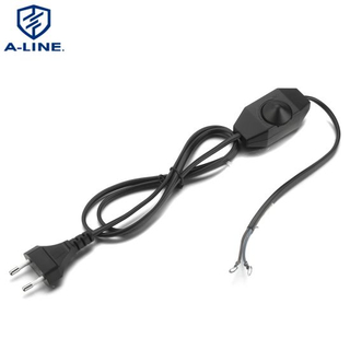 Kabel Listrik Lampu Garam 2 Pin Tipe Eropa dengan Sakelar Peredup